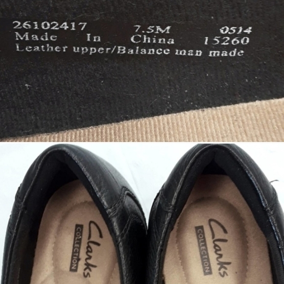 Clarks Collection Black  Leather Flats - Picture 5 of 8